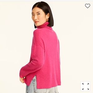 J Crew Turtleneck Sweater in Super-soft Yarn in “Radiant Fuschia” color